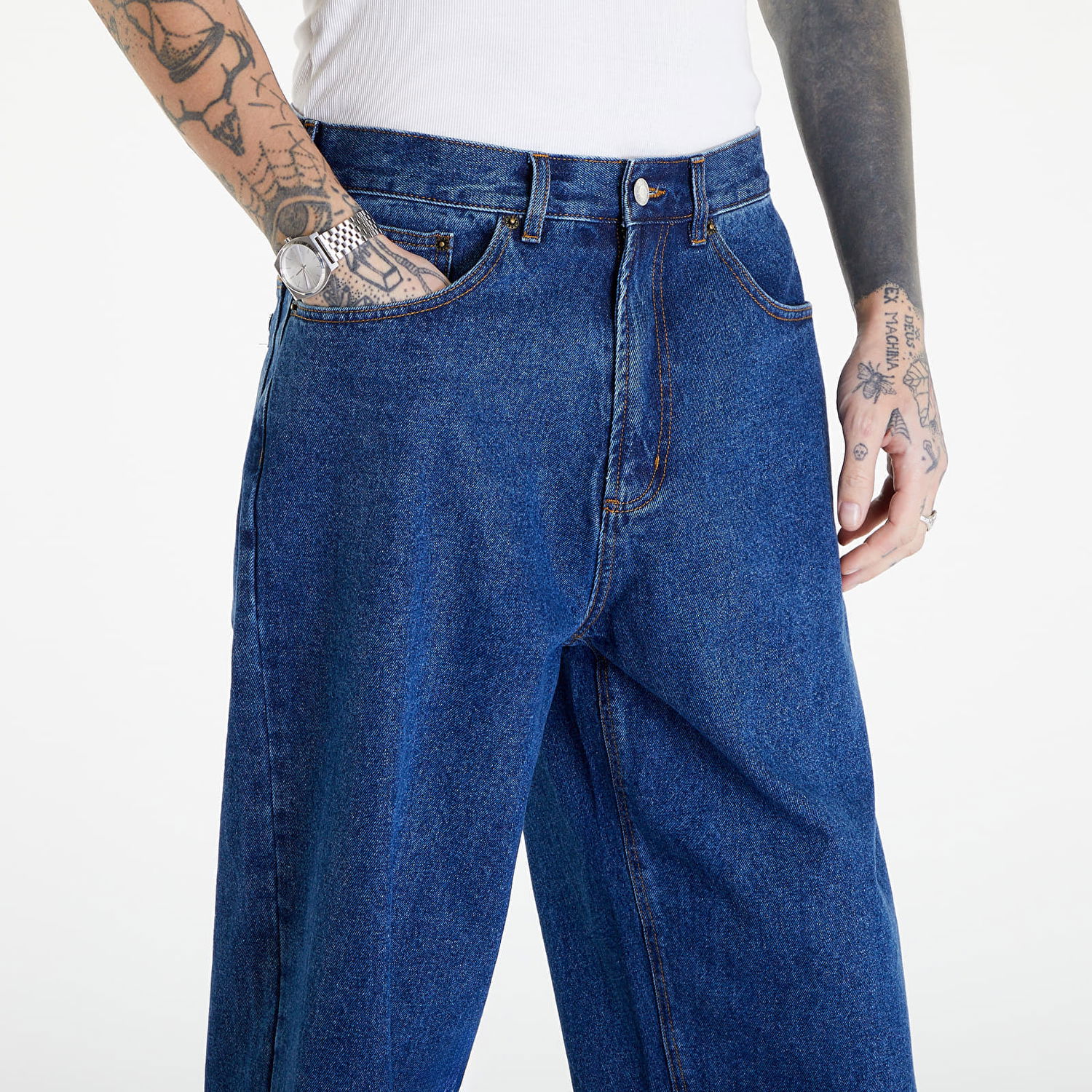 Панталони OBEY Bigwig Baggy Denim Stone Wash Indigo Синьо | 142010087-STN, 1