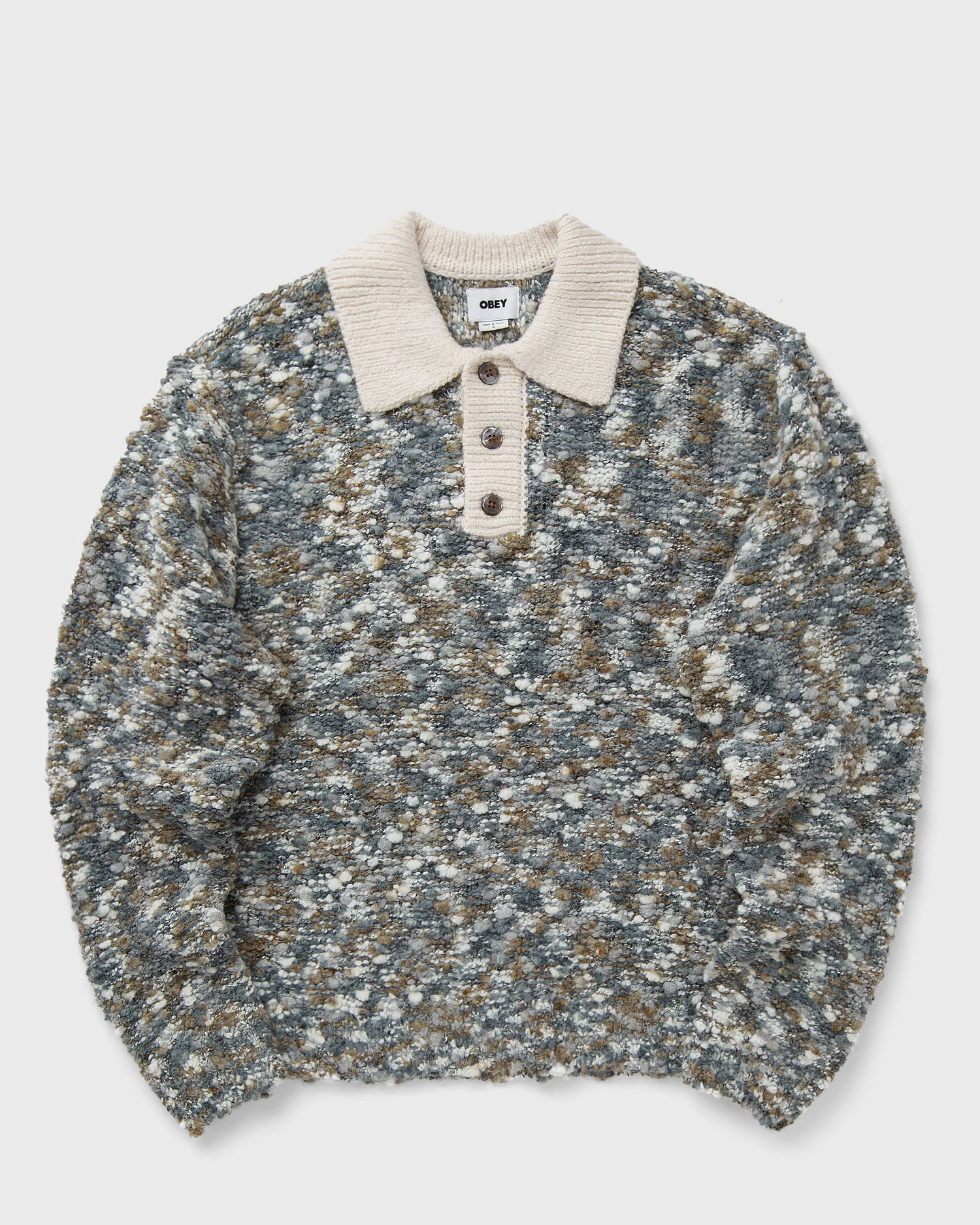 Пуловер OBEY Multicolored Knit Polo Sweater Синьо | 151000096-GYM, 0