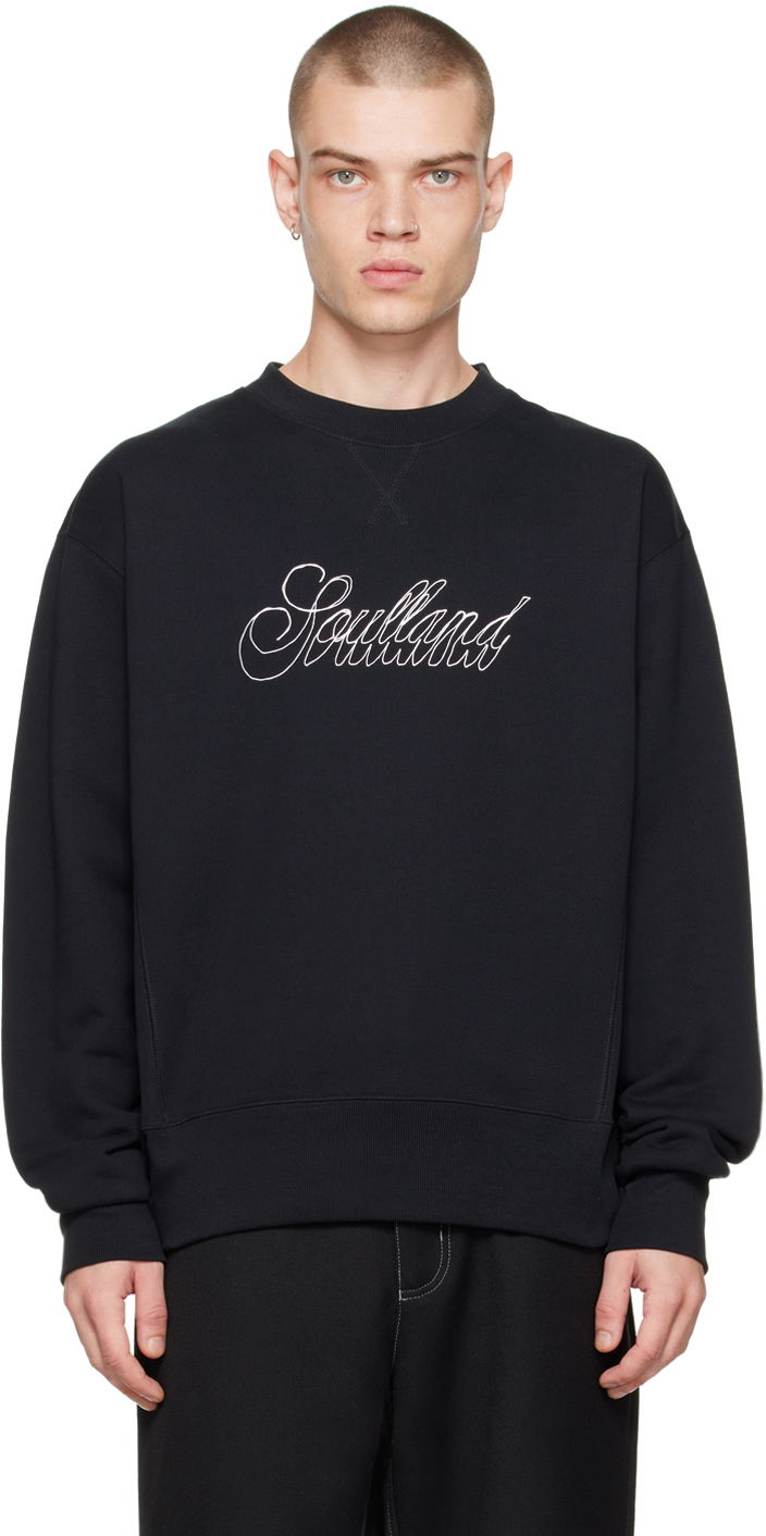 Суитчър Soulland Hand Drawn Graphic Print Black Sweatshirt Черно | 22091-1067