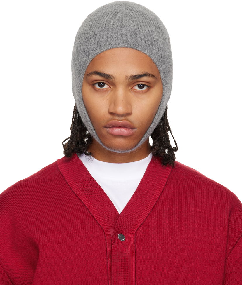 Шапка Jacquemus La Casa 'The Gros Grain' Ribbed Beanie Сиво | 24HACU00665AK00227