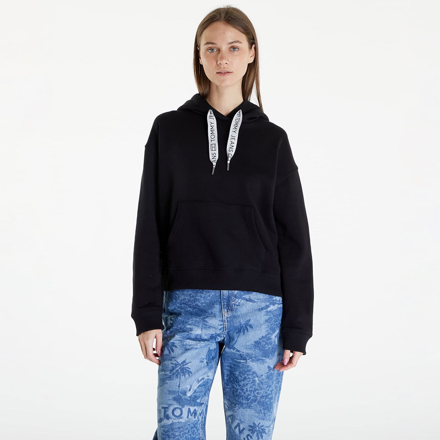 Суитчър Tommy Hilfiger Boxy Logo Drawcor Hoodie Черно | DW0DW17794 BDS, 0