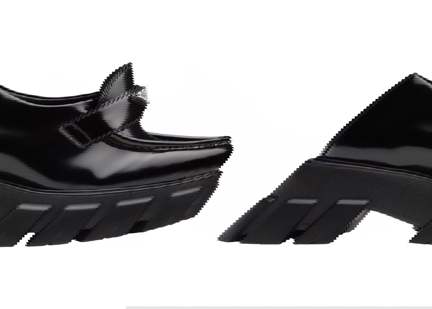 Кецове и обувки Prada Monolith 55mm Pointy Loafer Black Brushed Leather Черно | 1D663M_055_F0002_F_055, 0