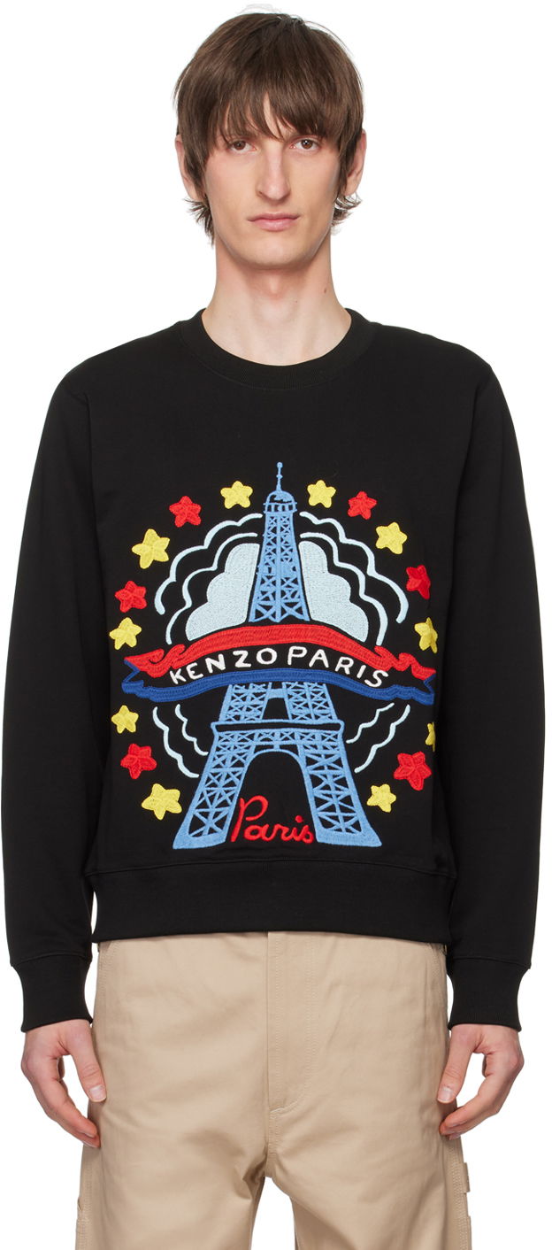 Суитчър KENZO Paris Varsity Sweatshirt Черно | FE55SW1684MF