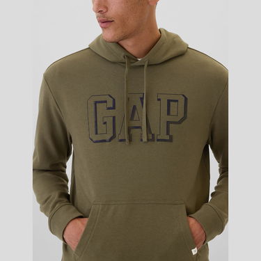 Суитчър GAP Sweatshirt Athletic Hoodie Olive Night M Кафяво | 542302-01, 3