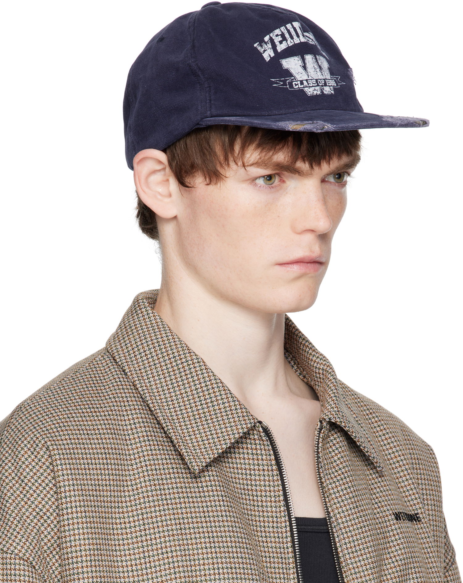 Шапка с козирка We11done We11done Distressed Collegiate Cap Тъмно синьо | WD-AH2-25-407-U-NV, 1