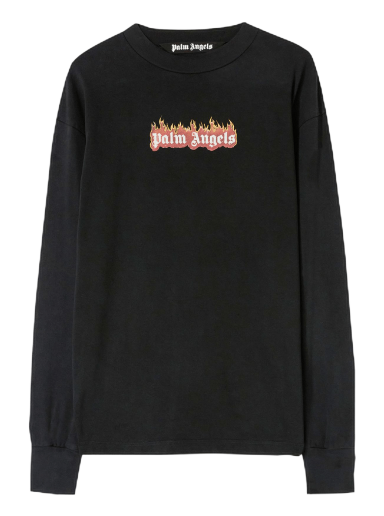 Тениска Palm Angels Burning Logo Classic Tee Черно | PMAB002F22JER0021001