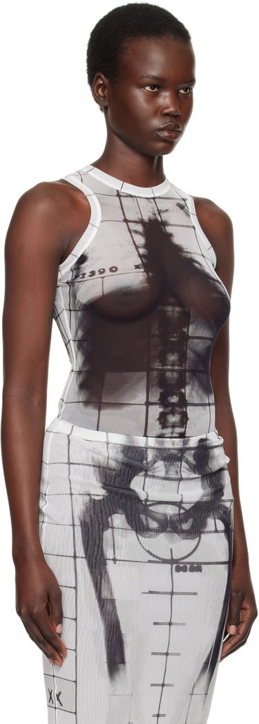 Pокля Jean Paul Gaultier Jean Paul Gaultier 'The Squeletor' Printed Bodysuit Бяло | 25/33-F-BD058-T580-0100, 1