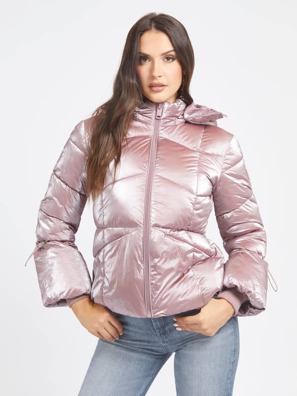Пухо яке GUESS Mirror Coating Effect Лилаво | W3BL25WFR90, 0