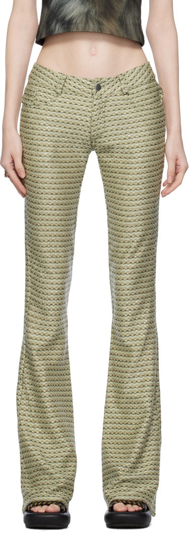 Панталони Collina Strada Collina Strada Checked Flare Trousers Зелено | XX6012, 0