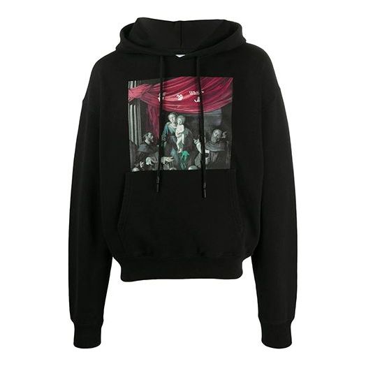 Суитчър Off-White Off-White Caravaggio Paint Print Hoodie Черно | OMBB037E20FLE0031010, 0