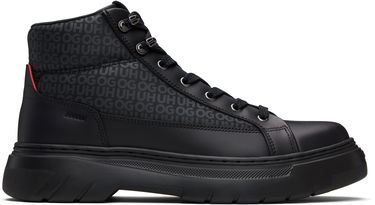 Кецове и обувки BOSS HUGO Printed-Logo Faux-Leather Boots Черно | 50552644, 0