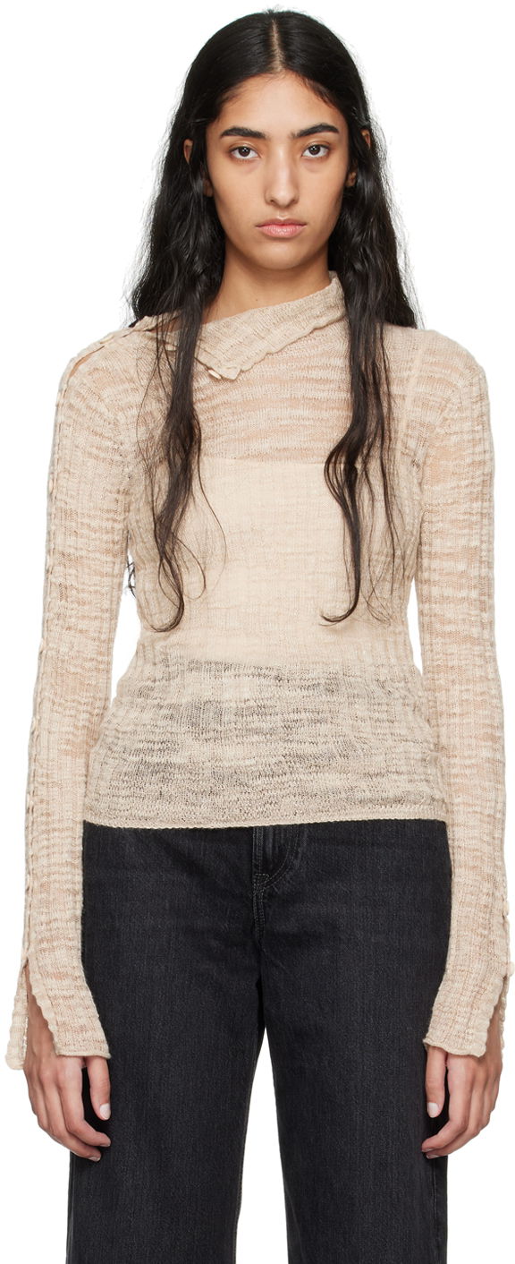 Beige Button Sweater