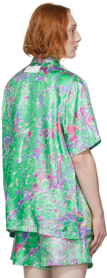 Риза Stella McCartney Stella McCartney Ricky Myfawnwy Edition Print Short Sleeve Shirt Зелено | 604051SSA65, 2