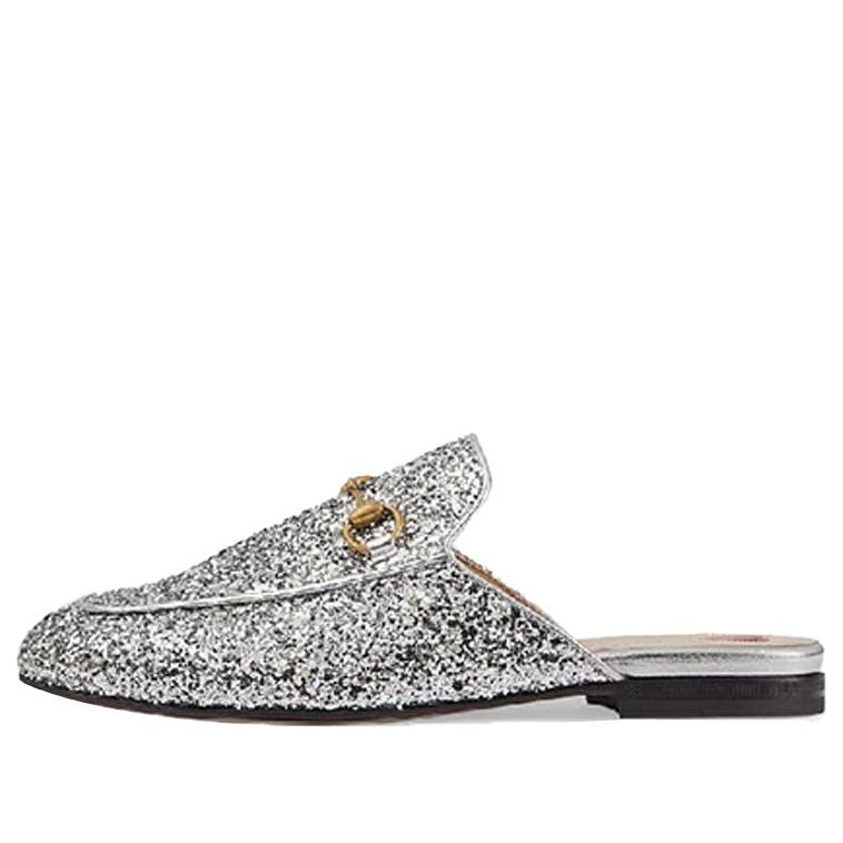 Кецове и обувки Gucci Gucci Princetown Glitter Slippers Металик | 432773-KSP20-8106