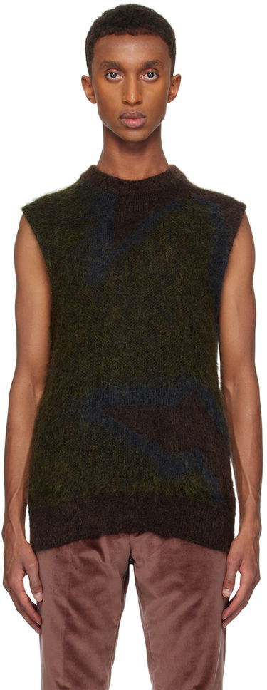 Пуловер Paul Smith Paul Smith Photogram Leaves Sleeveless Sweater Кафяво | M1R-928Y-N02512-73, 0