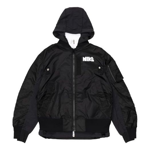 Яке бомбър Nike x sacai Double Layer Contrasting Hooded Jacket Черно | CZ4697-010, 0