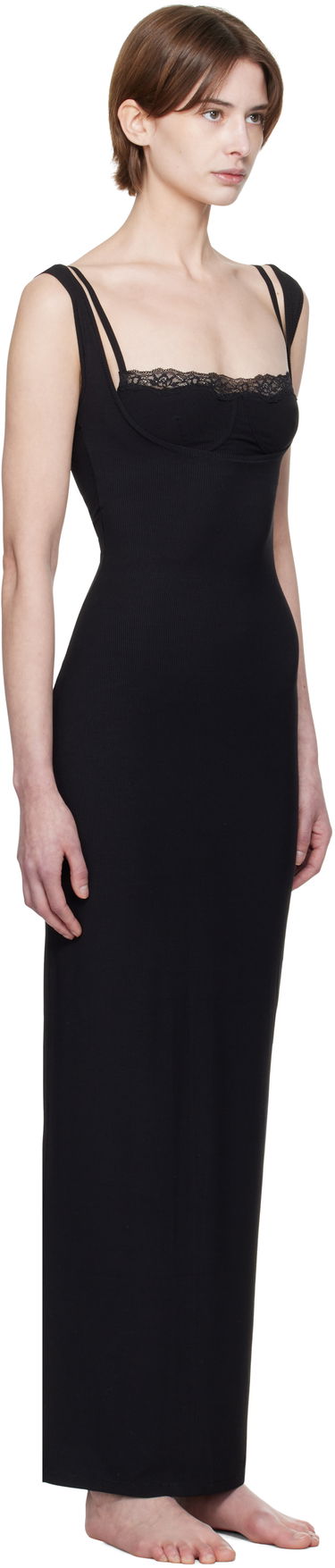 Pокля SKIMS SKIMS Soft Lounge Lace Tank Maxi Dress Черно | DR-MAX-4893, 1