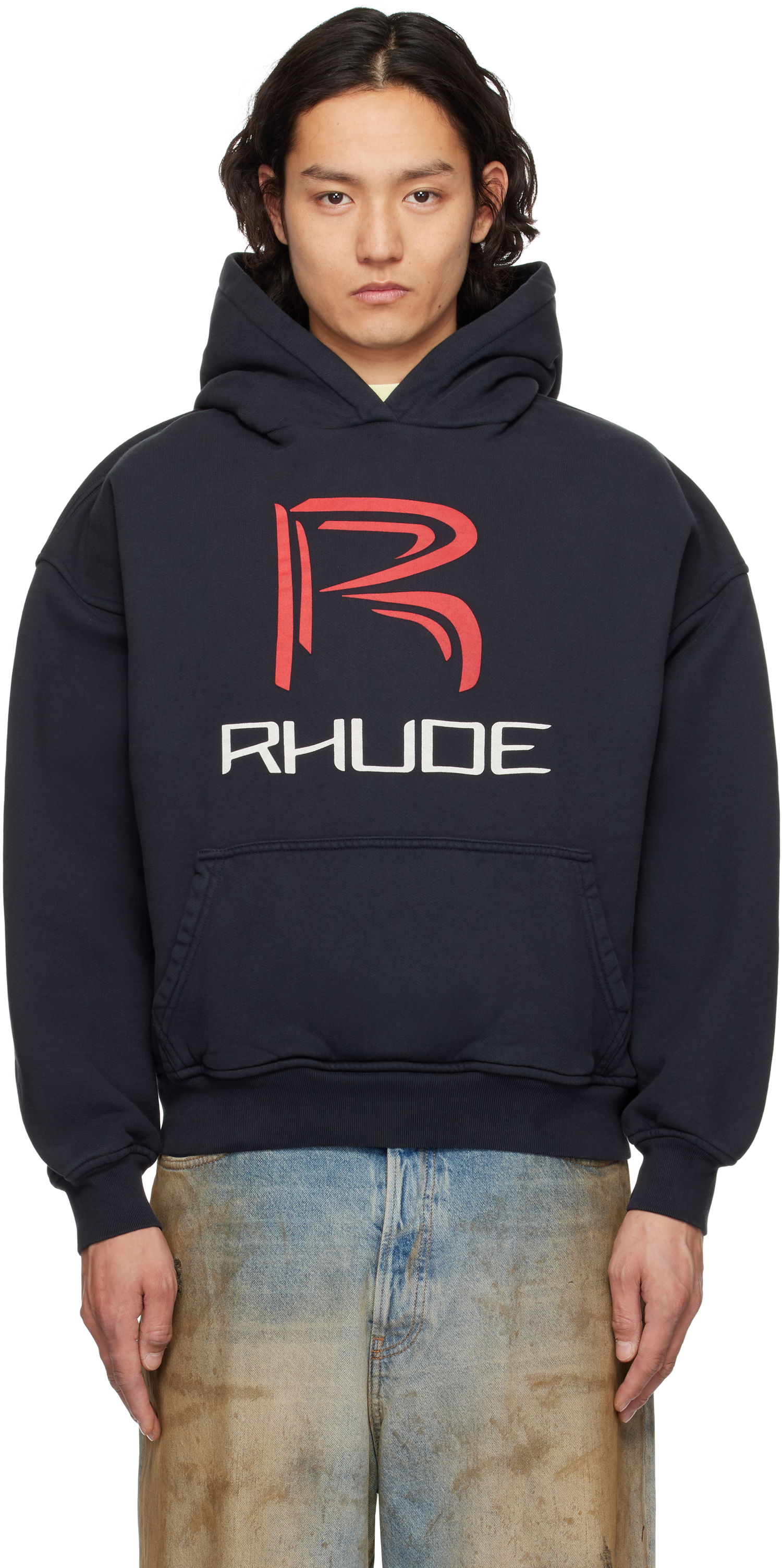 Суитчър Rhude Rhude Circuit Logo Hoodie Тъмно синьо | RHSS25HO02012, 0