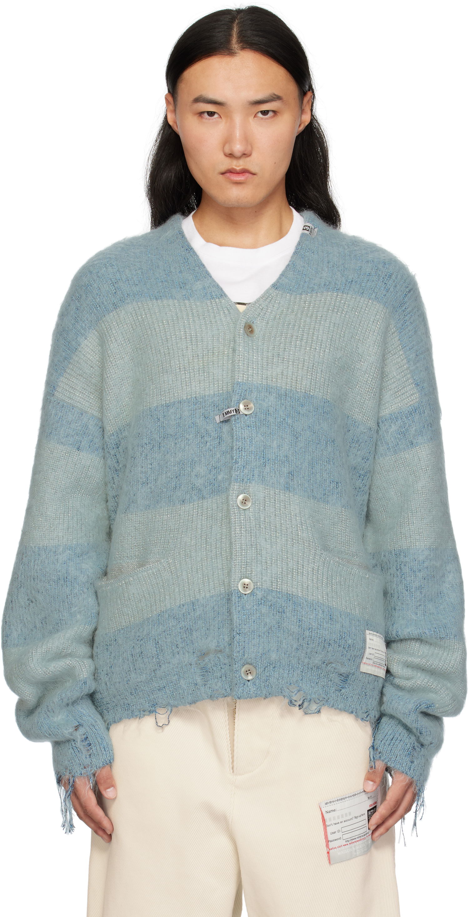 Пуловер Maison MIHARA YASUHIRO Mohair Knit Cardigan Синьо | A13CD511, 0
