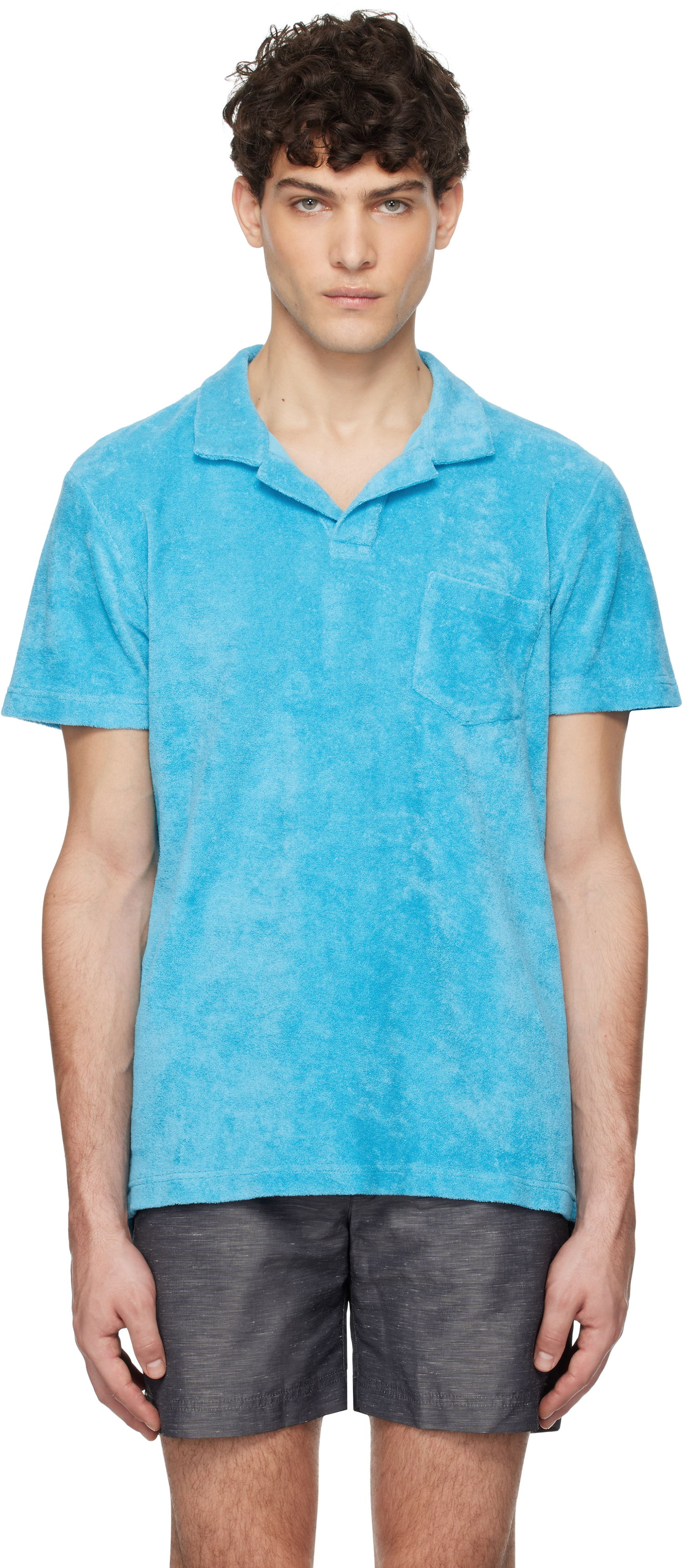 Поло тениска Orlebar Brown Orlebar Brown Terry Towelling Polo Shirt Синьо | 280079, 0