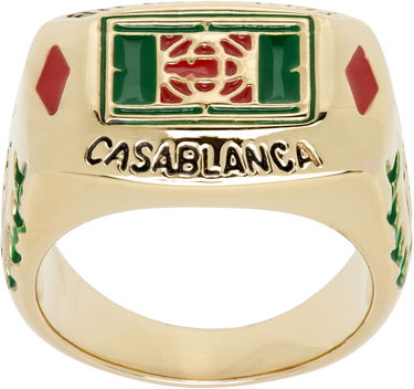 Пръстен Casablanca Gold Tone Tennis Club Enamel Signet Ring Металик | APF25-JW-087-01, 3
