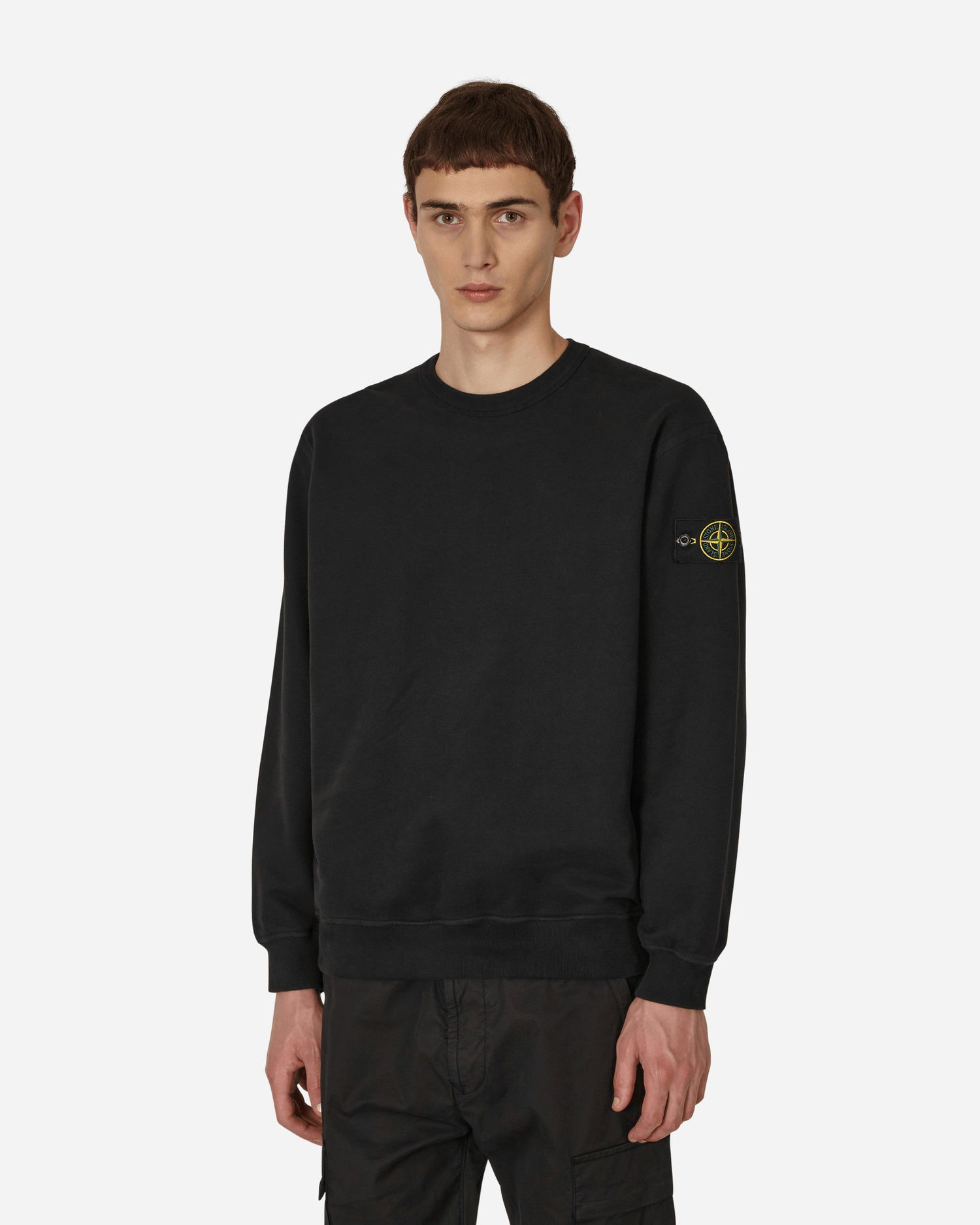 Суитчър Stone Island Garment Dyed Crewneck Sweatshirt Черно | 771561720 V0029, 0