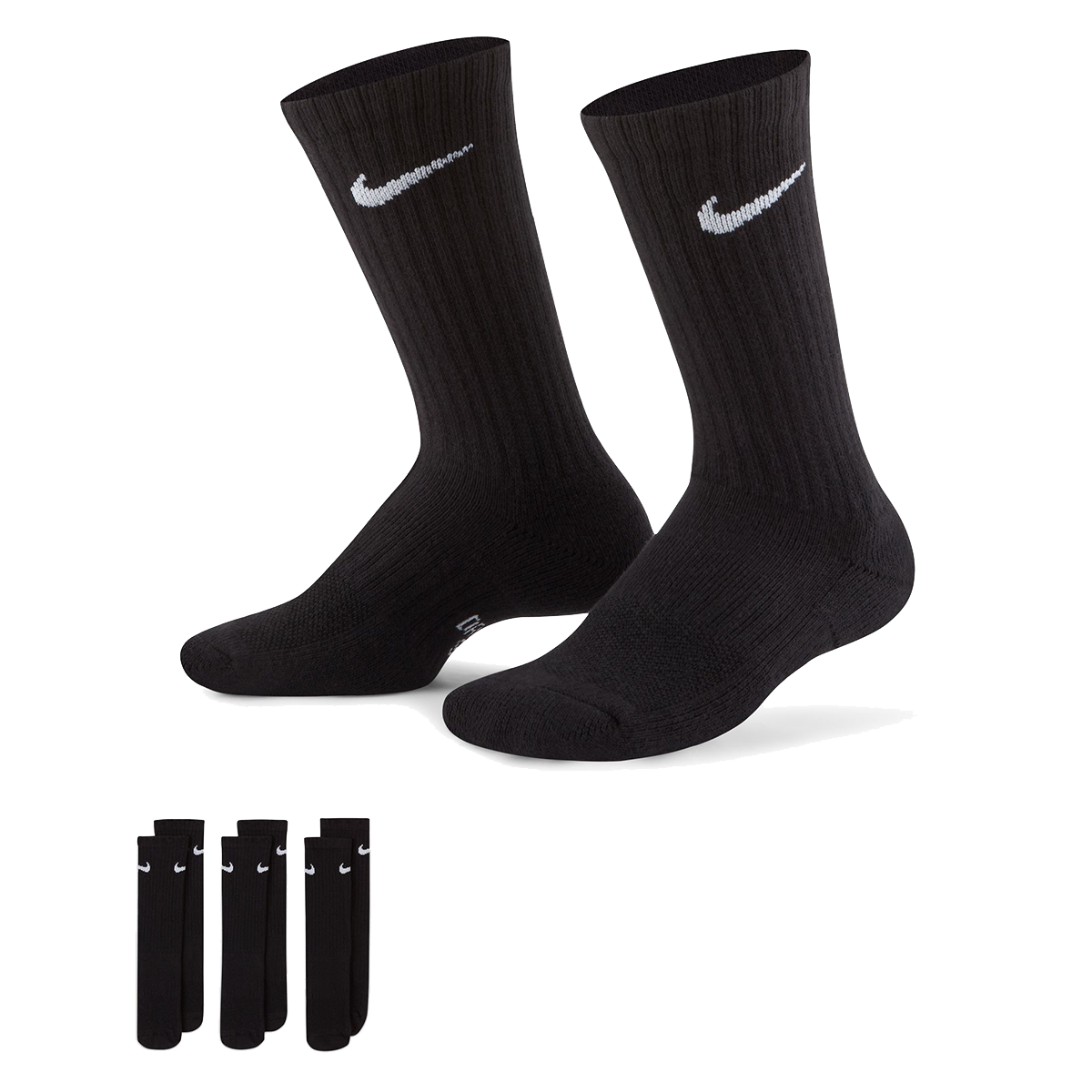 Чорапи Nike Everyday Cushioned Crew Socks 3-Pack Черно | SX6842-010, 0