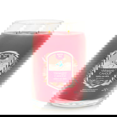 Свещи Yankee Candle Signature Large Jar 2 Wicks Santa On Skis Après Ski Collection Червено | 43493, 0