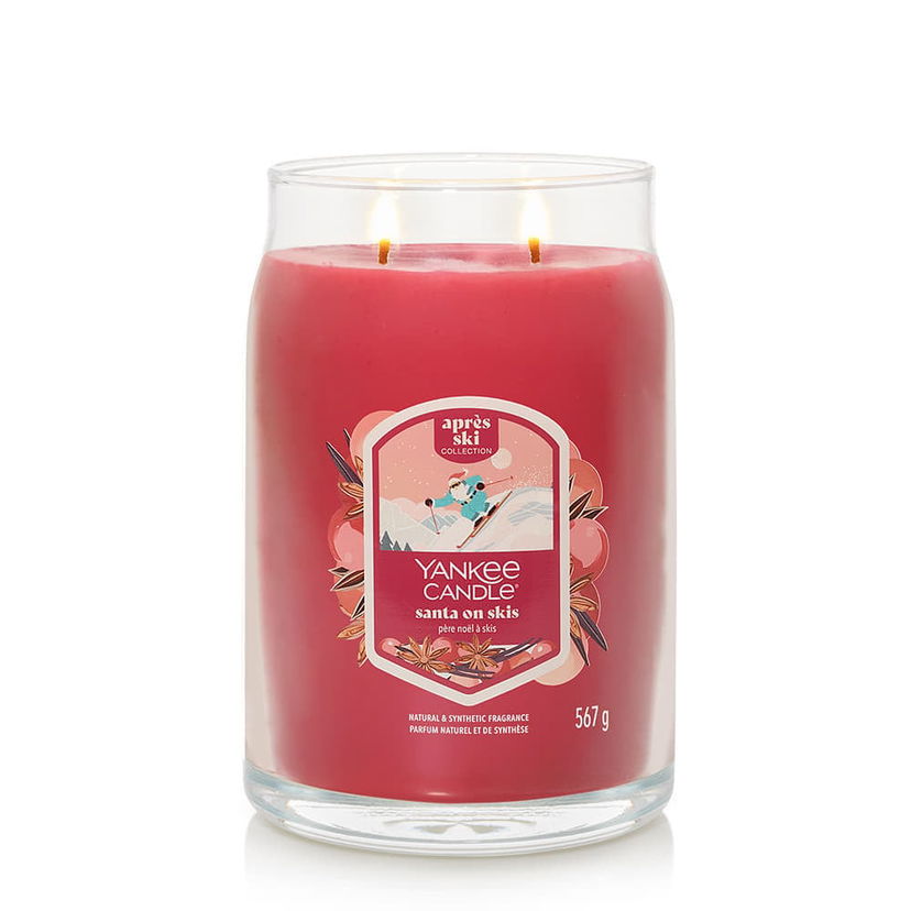 Свещи Yankee Candle Signature Large Jar 2 Wicks Santa On Skis Après Ski Collection Червено | 43493
