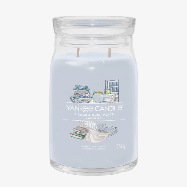 Свещи Yankee Candle Large Jar Candle A Calm & Quiet Place, 2 Wicks Синьо | 40465, 0