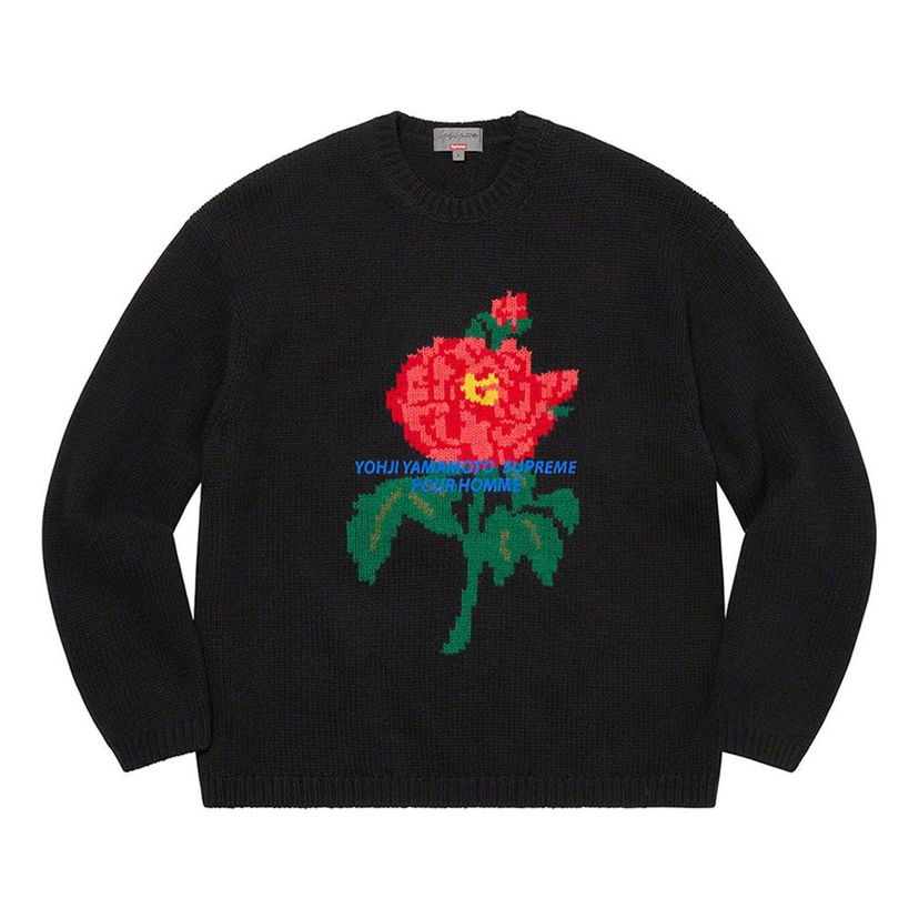Пуловер Supreme Yohji Yamamoto x Knit Sweater with Rose Embroidery Черно | SUP-FW20-097