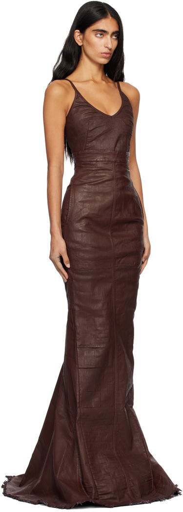 Пола Rick Owens DRKSHDW Concordians Lido Maxi Skirt Кафяво | DS02E7344 SDSW, 1