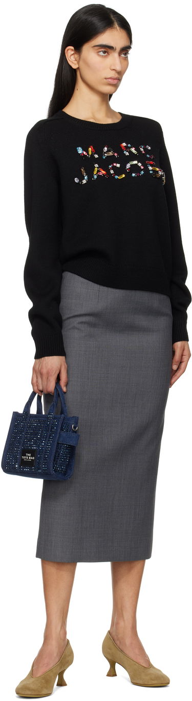 Пуловер Marc Jacobs Marc Jacobs Knit Logo Sweater with Gem Embellishments Черно | 2S5RTP001K26, 3