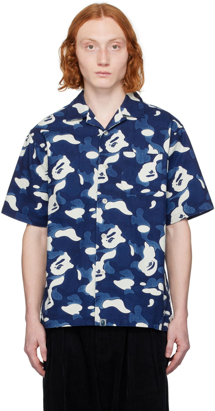 Риза BAPE ABC Camo Shirt Тъмно синьо | 001SRJ801002M, 0
