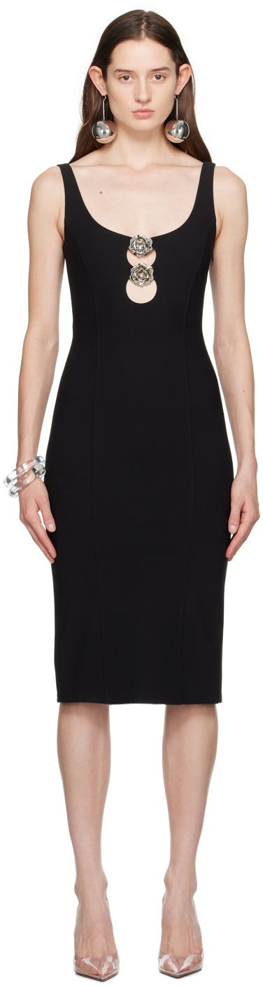 Pокля Blumarine Blumarine Midi Rose Dress Черно | P422A417A, 0