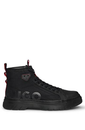 Кецове и обувки BOSS HUGO Logo High-Top Boots Черно | 50537065, 1