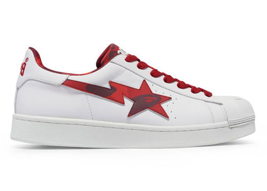 Кецове и обувки BAPE A Bathing Ape Skull Sta White Red Бяло | 1J20191007-RED, 0