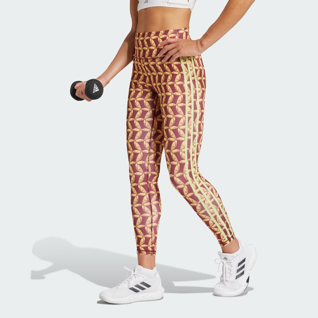 Клинове adidas Performance adidas x FARM Rio 7/8 Leggings Бургунди | JD6310, 0