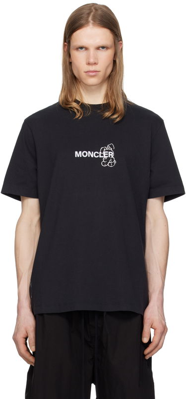 Тениска Moncler Moncler Genius x FRGMT Hiroshi Fujiwara Cartoon Logo T-Shirt Черно | K109U8C00004M3265, 0