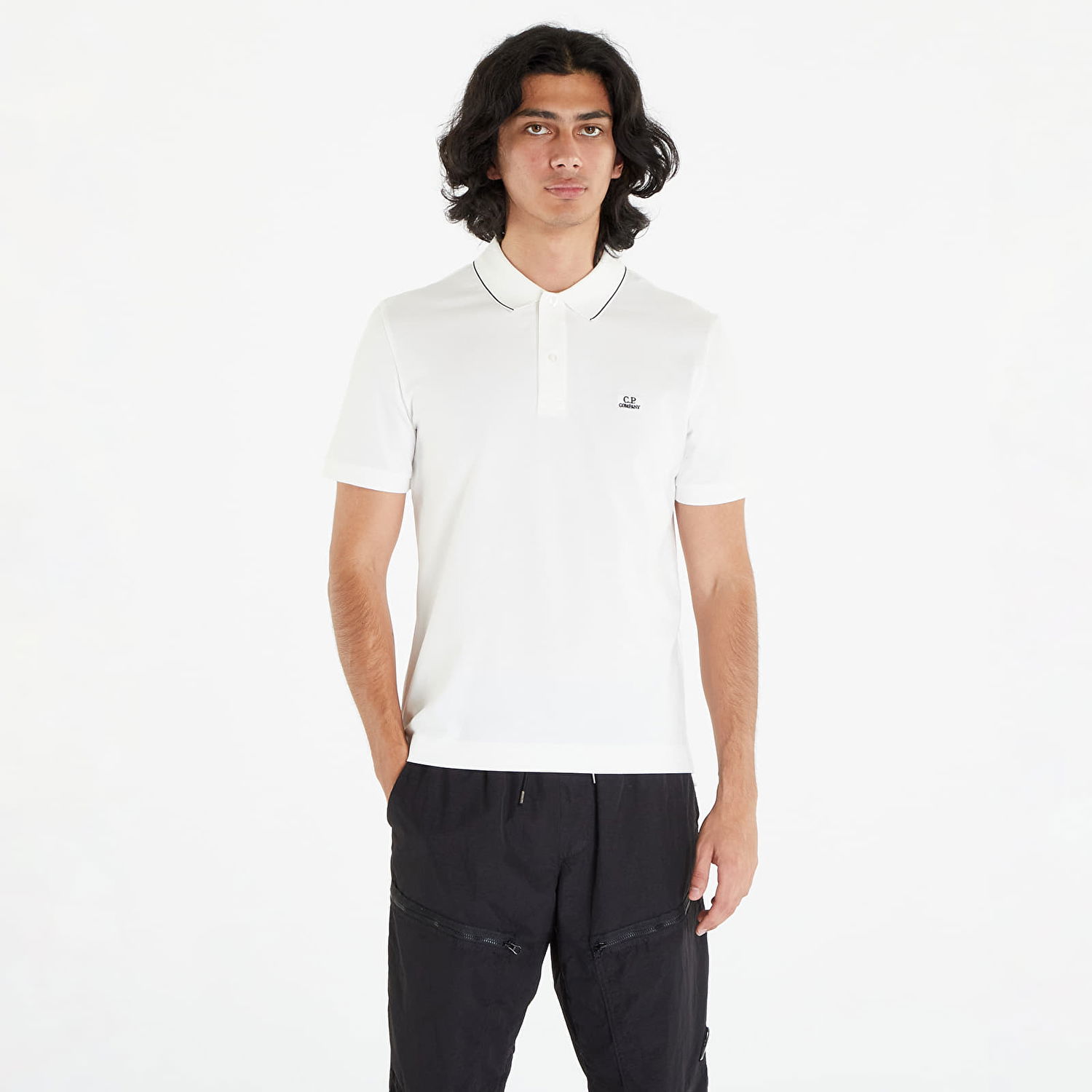 Поло тениска C.P. Company Stretch Piquet Slim Polo Tee Бяло | 15CMPL052A005263W-103, 0