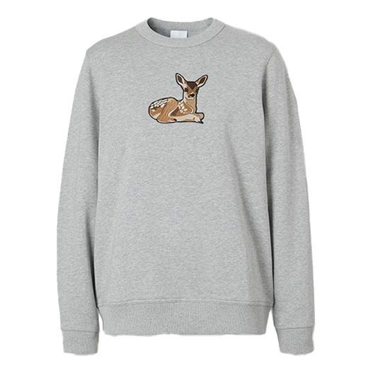 Суитчър Burberry Cotton Loose Deer Sweatshirt Сиво | 80321171, 0