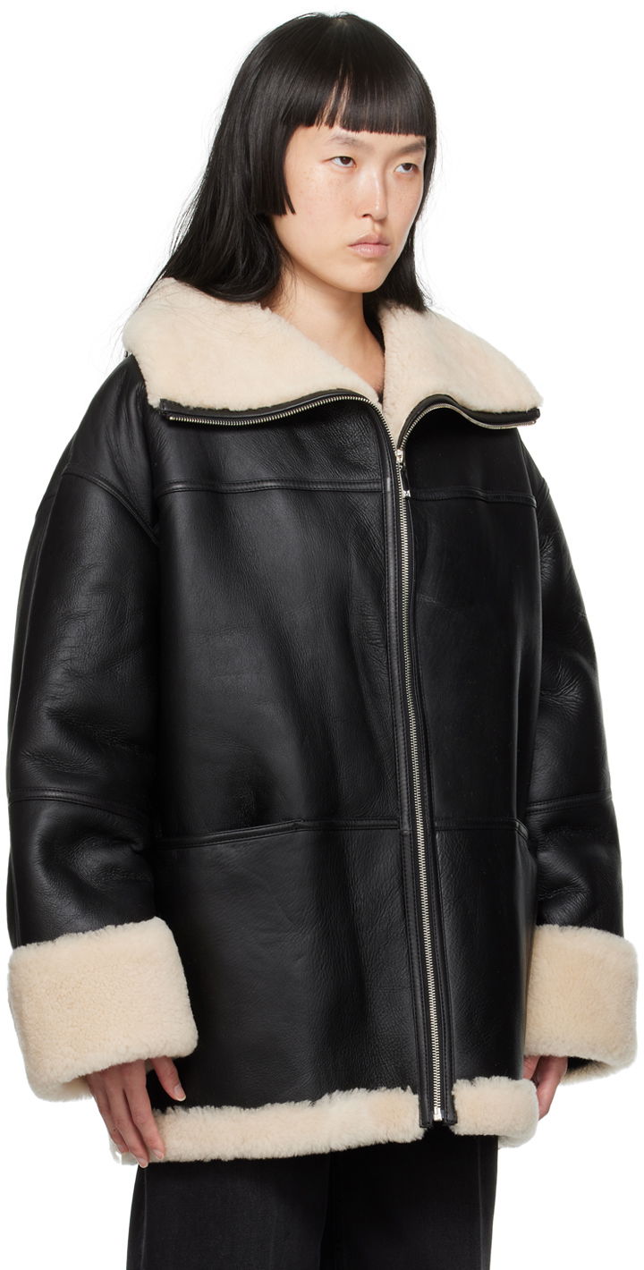 Яке TOTEME TOTEME Signature Shearling Jacket Черно | 214-122-606, 1