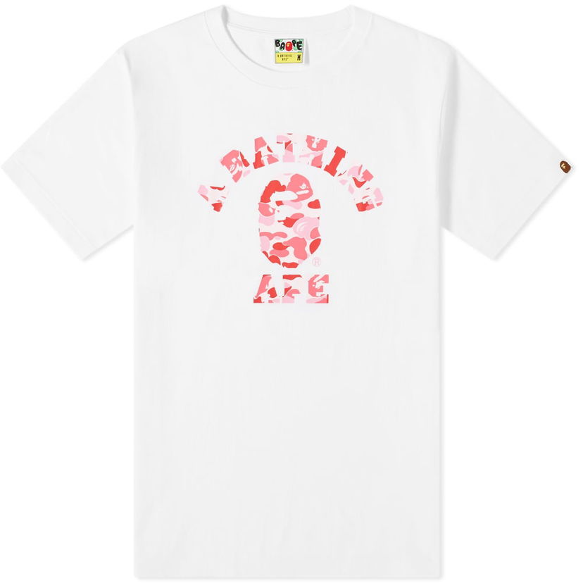 Тениска BAPE ABC Camo College T-Shirt Бяло | 001TEH301006X-WHPK