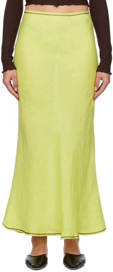 Пола Baserange Maxi Linen-Blend Skirt Зелено | SKDY-SL-SP24, 0
