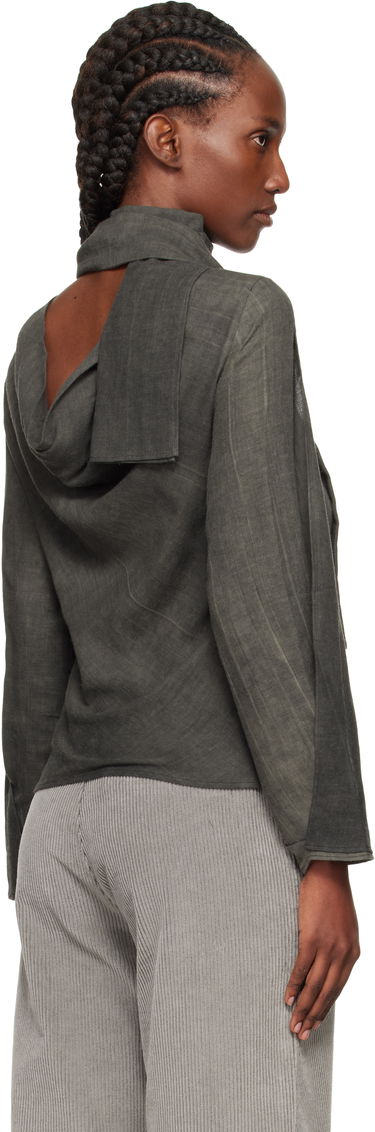 Риза OUR LEGACY Virtuous Draped Neck Blouse Сиво | W4252VD, 2