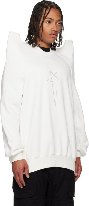 Суитчър Rick Owens Concordians Tecsweat Padded Shoulder Sweatshirt Бяло | DU02E7272 FEP3, 1
