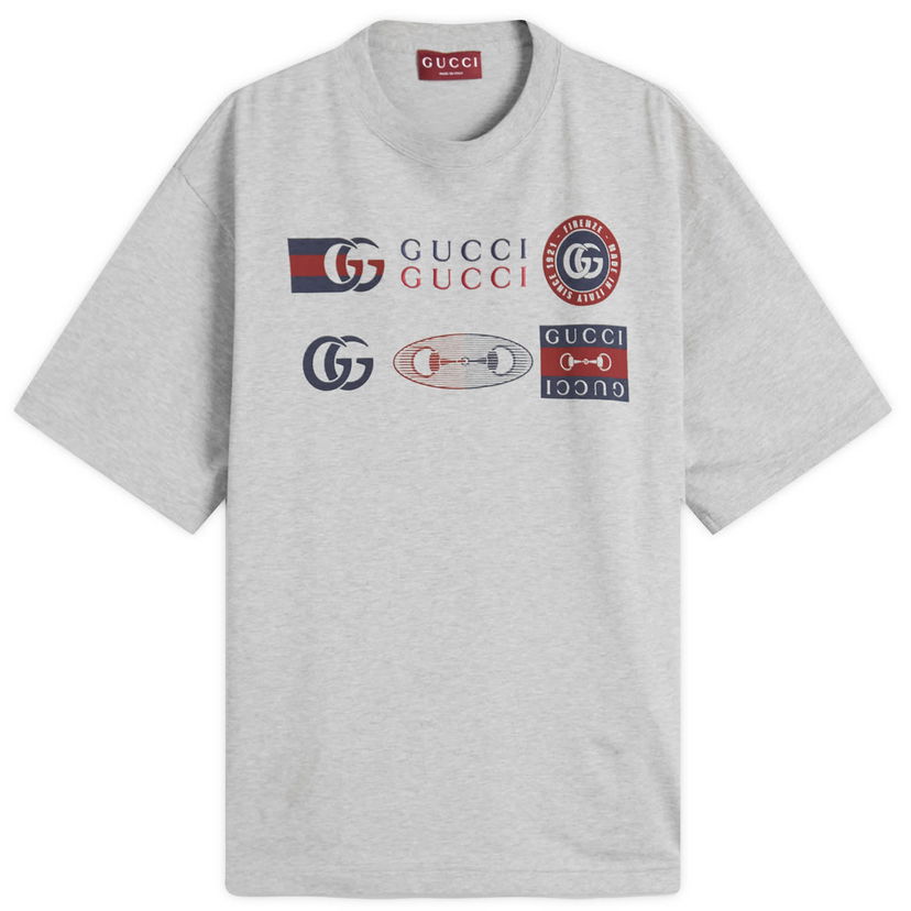 Тениска Gucci Motocross Logo T-Shirt, Size Large Сиво | 798115-XJHC8-1056