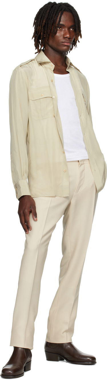 Риза Tom Ford TOM FORD Silk Safari Shirt Бежово | HMBC03-SPS86, 3