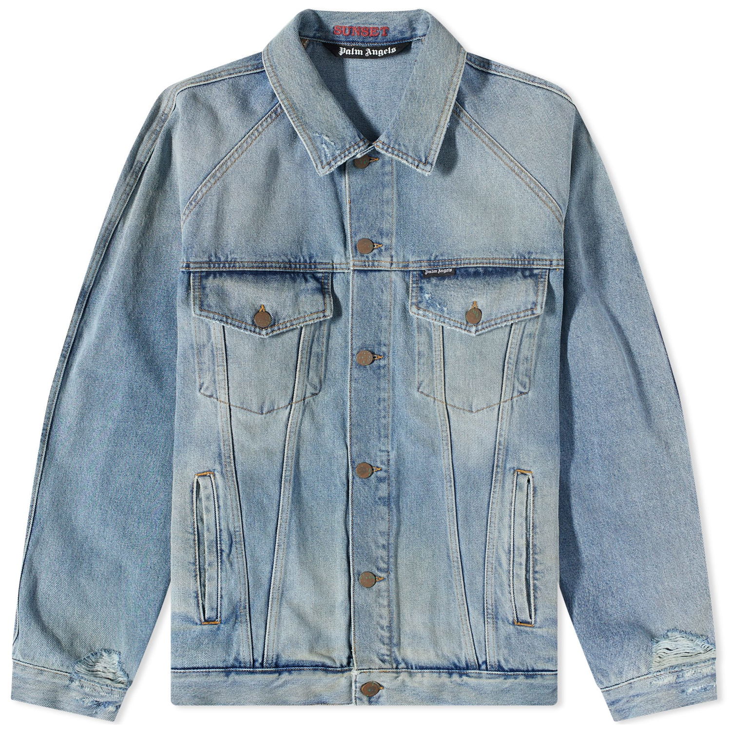 Яке Palm Angels Light Wash Denim Jacket Синьо | PMYE038S23DEN0024560, 0