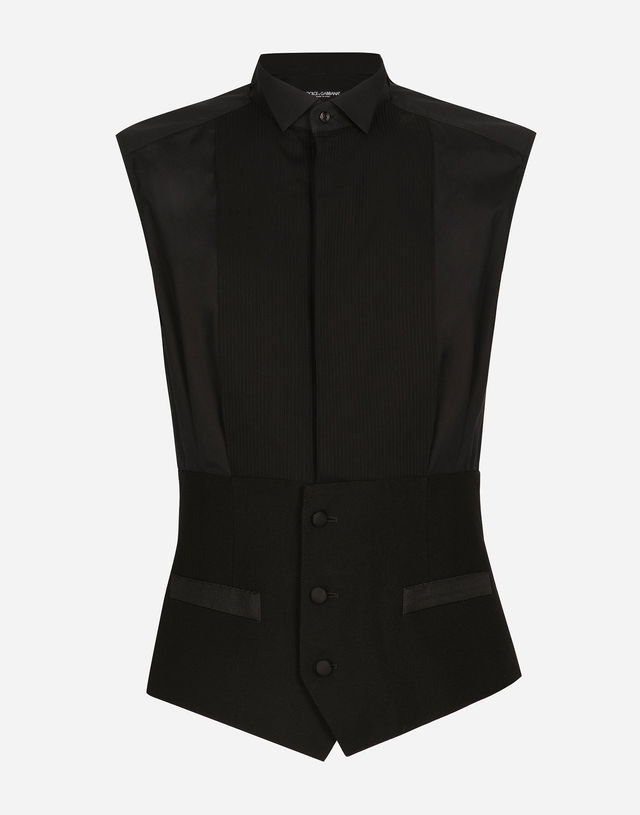 Sleeveless Tuxedo Shirt